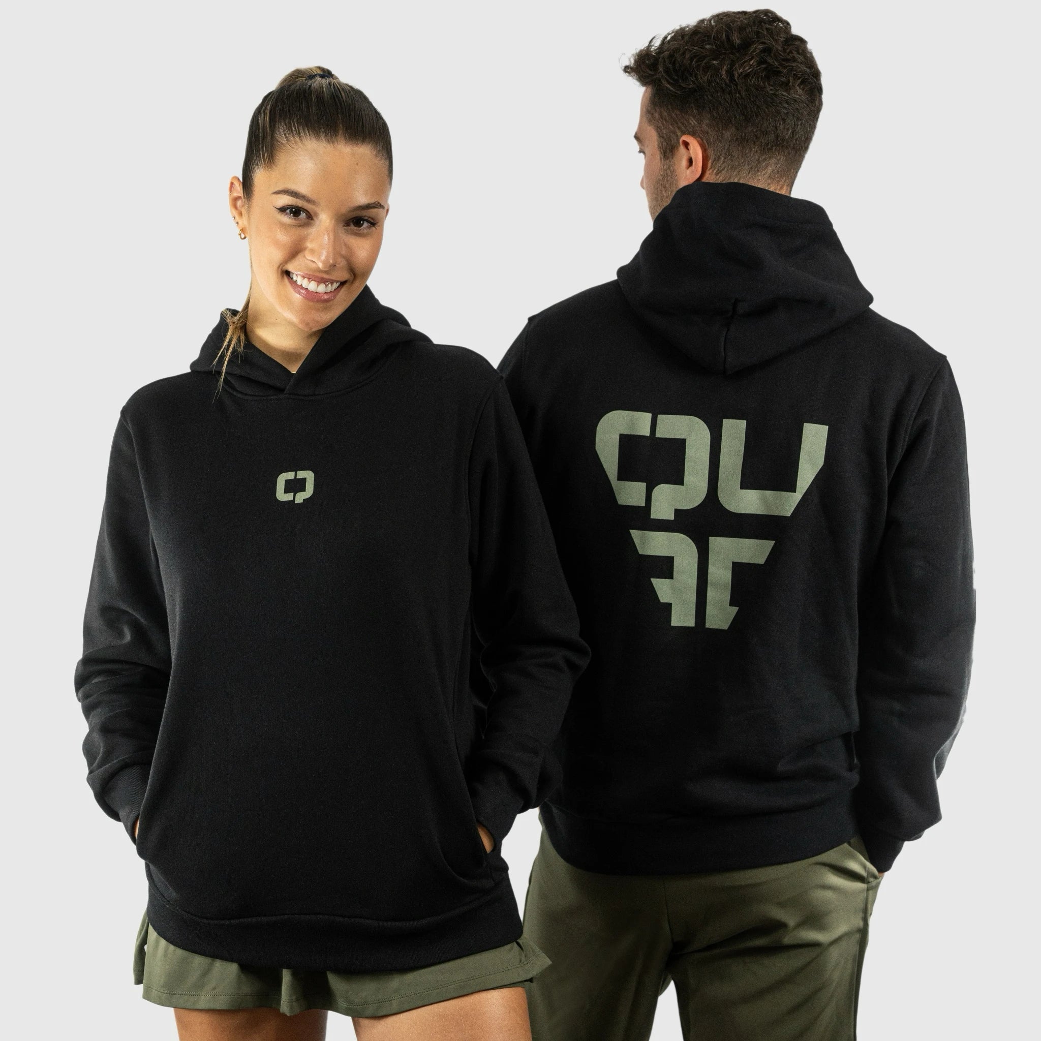 QUAD Stylish Hoodie Black Men and Women