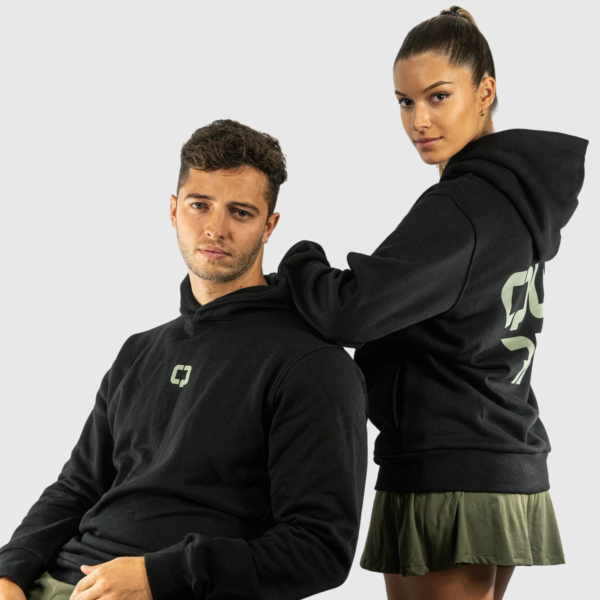 QUAD Stylish Hoodie Black Men and Women side