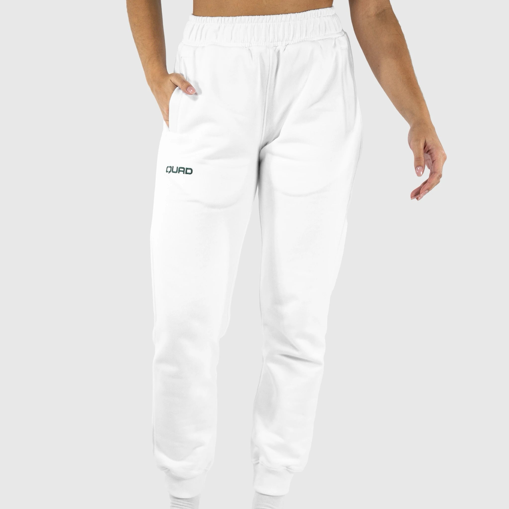 QUAD Sweat Pants White - front view