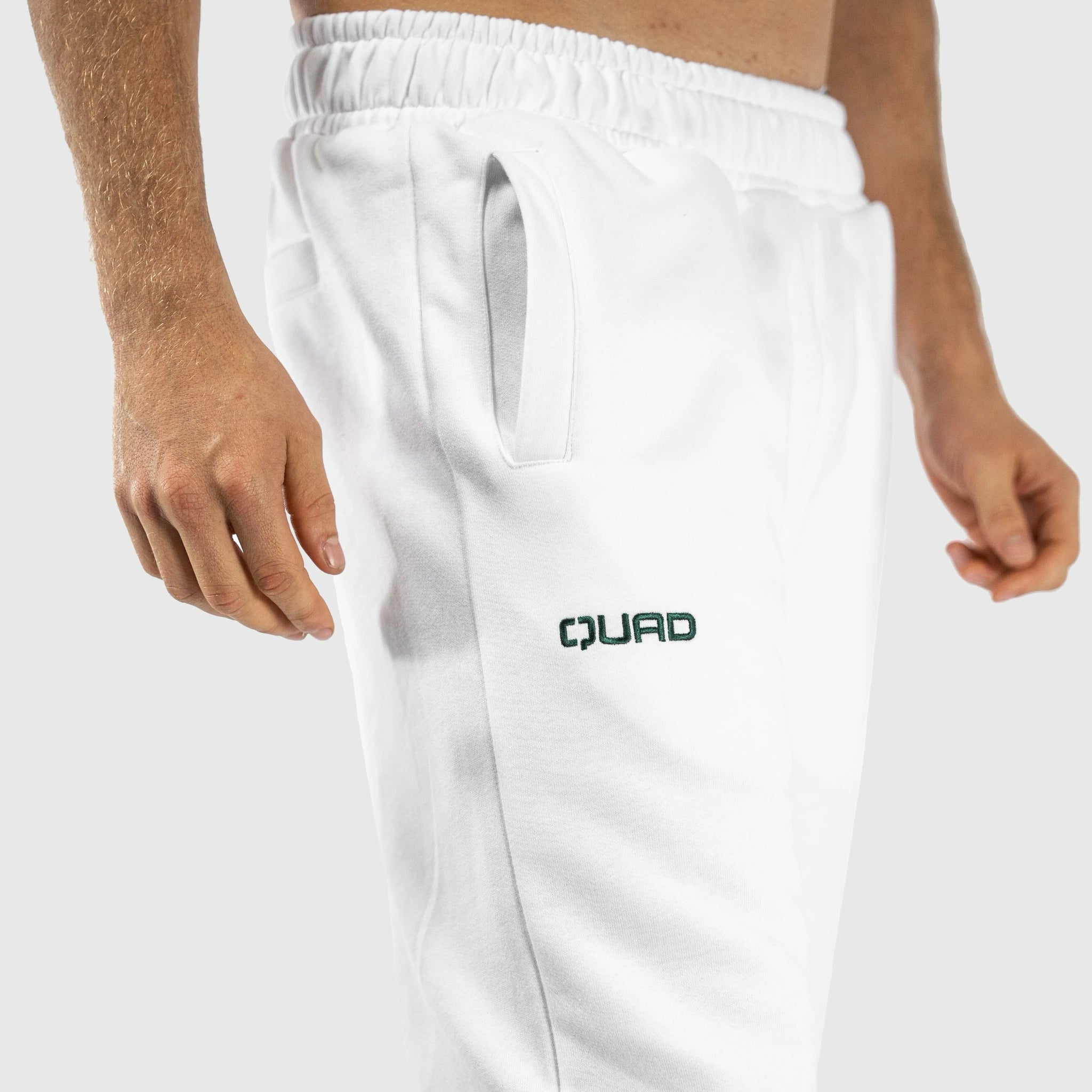 QUAD Sweat Pants White - pocket detail