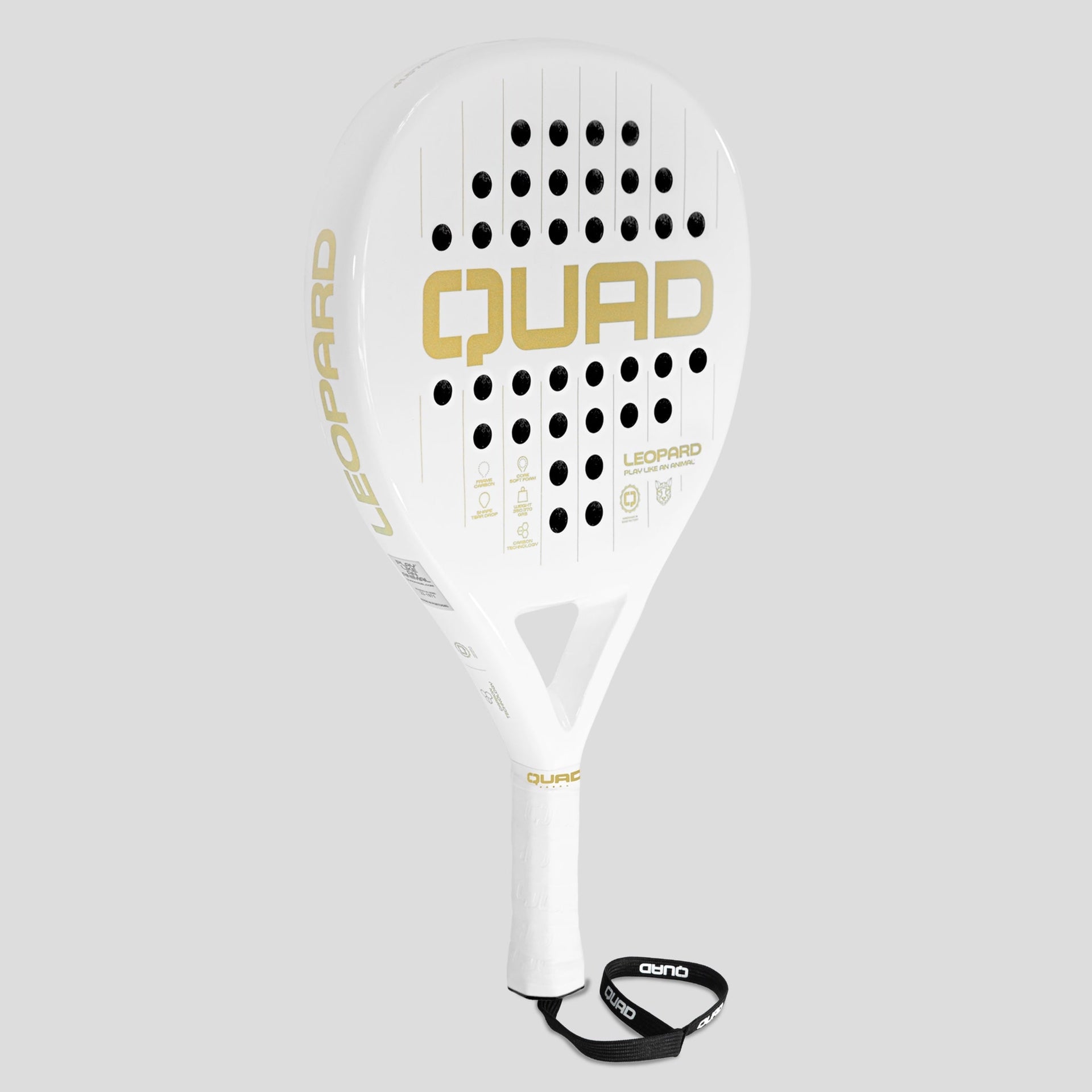 QUAD Leopard padel racket side view