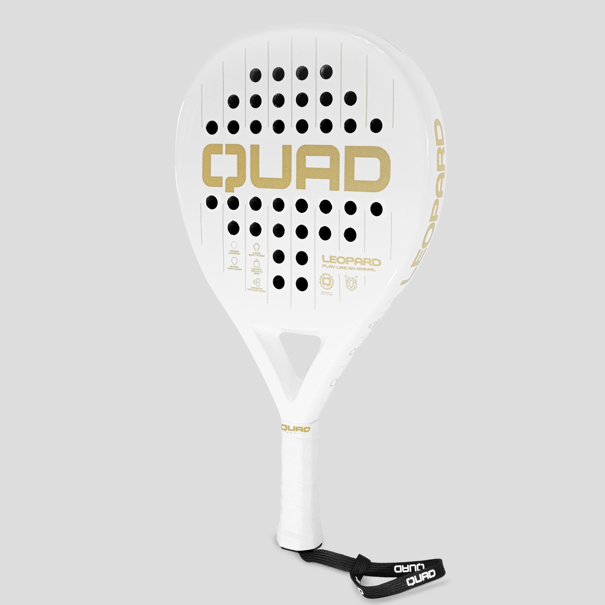 QUAD Leopard padel racket side view