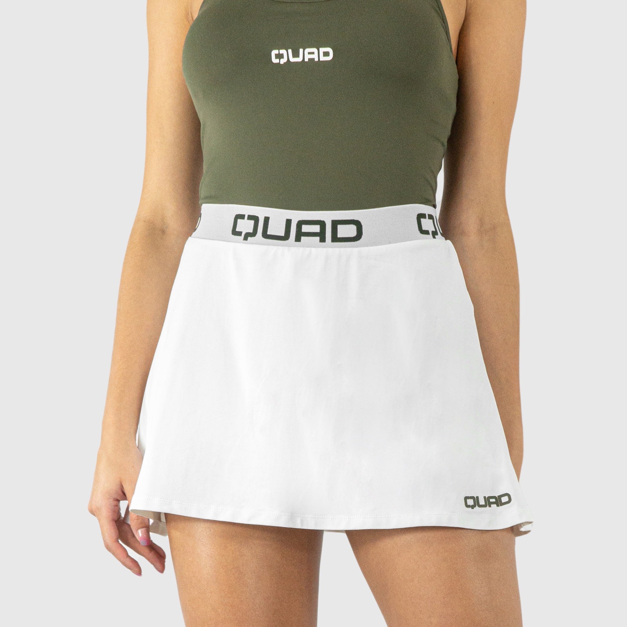 Quad Padel Skirt Tender white front view