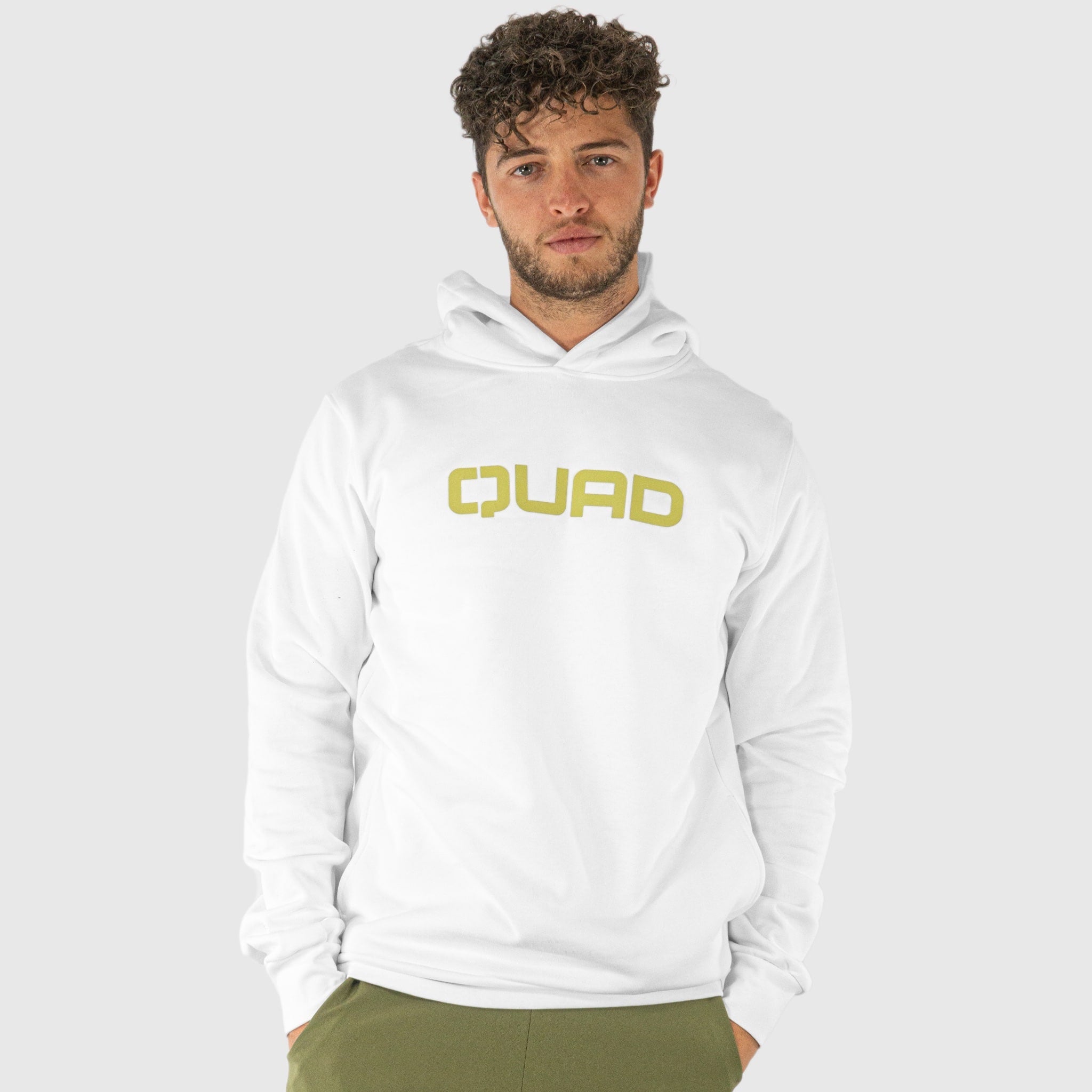 QUAD Hoodie Comfy Men s Padel 100 Cotton White