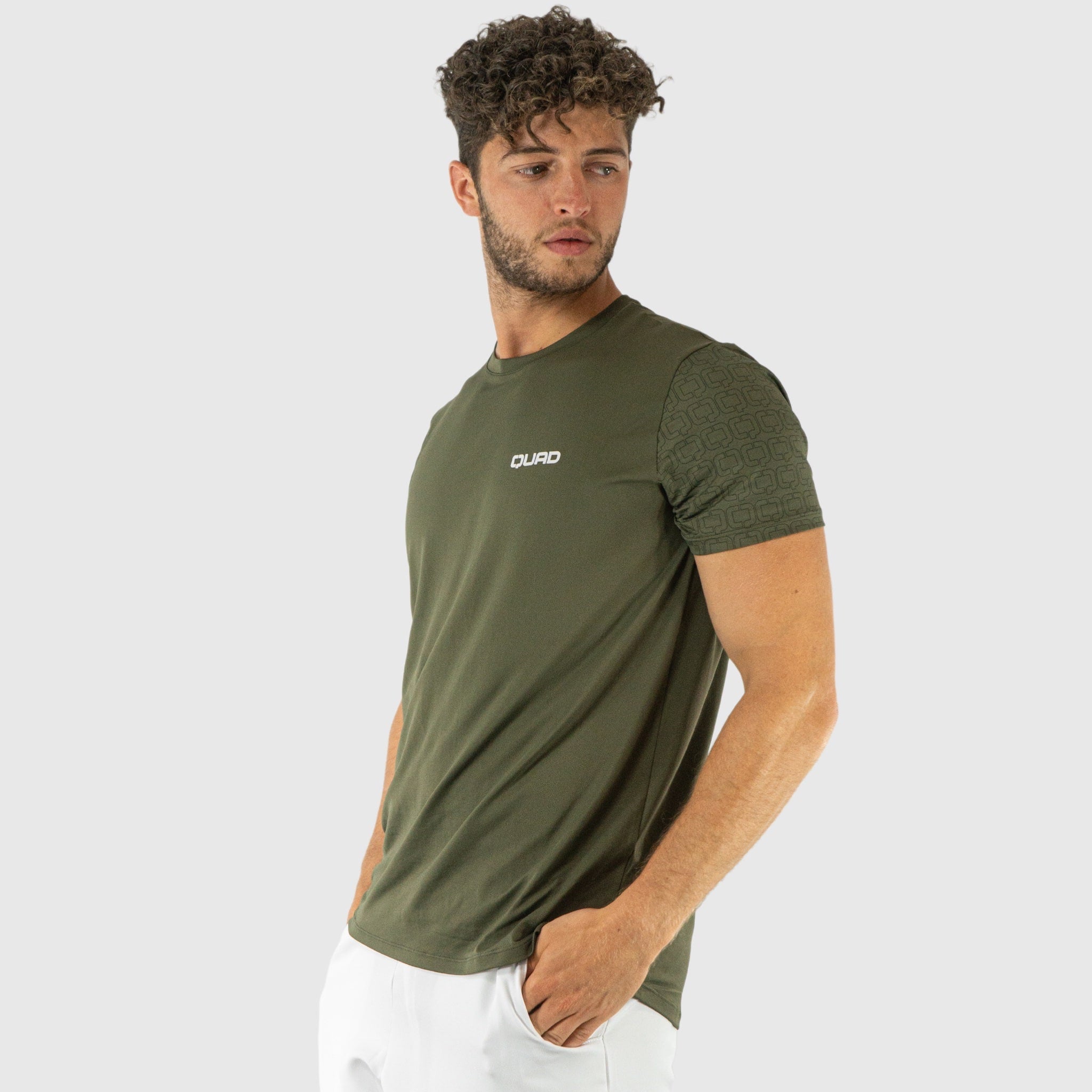 Quad Padel Match T-Shirt green left side view